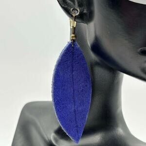 Blue Leaf Earrings